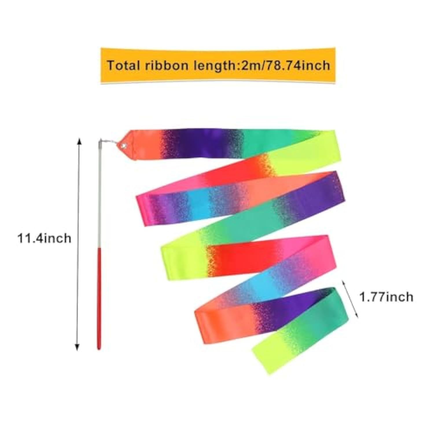 20-Pack Rainbow Ribbon Wands for Kids – Party Favors, Games, Decorations & Gifts