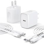 Usb C Charger Type C Fast Charging 2 Pack 25W Chargers Block With 2 Pack 6Ft Usb C To C Cable For Iphone 15 16 Pro Max/Ipad/Samsung Series And More