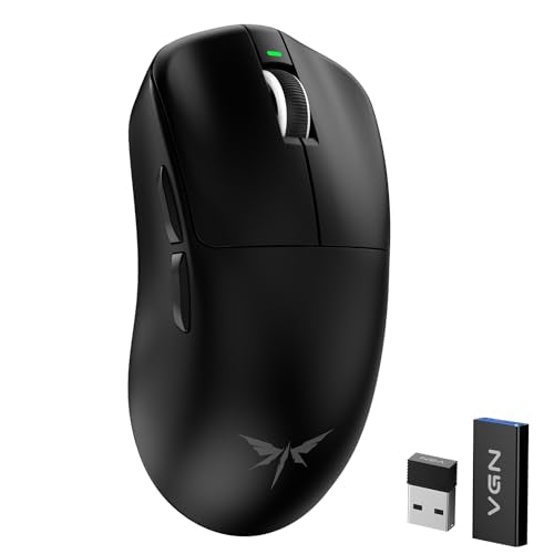 Dragonfly F1 Moba Wireless Gaming Mouse, 55G Ultralight, Paw3395 26K Dpi Optical Sensor, Optimized Tactile Click Feel, Anti-Slip Silver Coating Grip, 4000Hz Polling Supported, Esports Mouse, Black