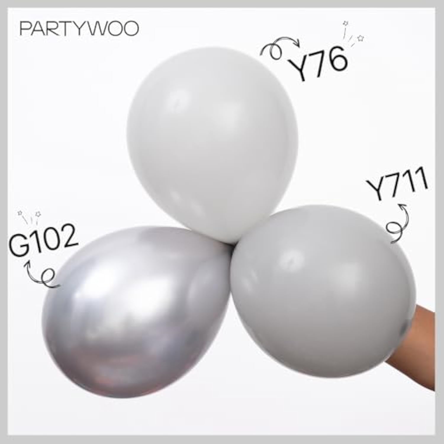 140-Pc Matte Gray Balloon Kit 18/12/10/5" Mixed Sizes