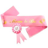 Pink Baby Shower Decorations Mom To Be Sash Baby Shower Decorations For Girl And Sash Daddy To Be Badge - Glossy Texture, Wearable Brooch, Wear-Resistant, Set With Ribbon And Badge, Delicate Craft