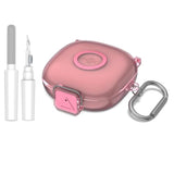 Clear TPU Shockproof Protective Case Cover for SHOKZ OpenFit 2 Headphones Accessories with Cleaning Kit & Keychain, Clear Pink