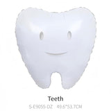 4Pcs White Tooth Balloons/Dentist Dental Graduation Party Decor/Temporary Tooth Teeth Theme Supplies/Tooth Clinic Dental School Balloons For Registered Dental Hygienist Graduation
