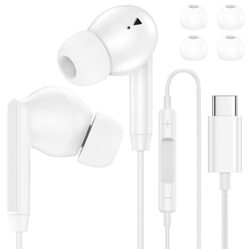 USB C Earphones Wired Headphones for iPhone 17 17 Pro Max Plus Air 16 16e 15  Ear Buds USB C Wired Earbuds Type C Headphones for Galaxy S26