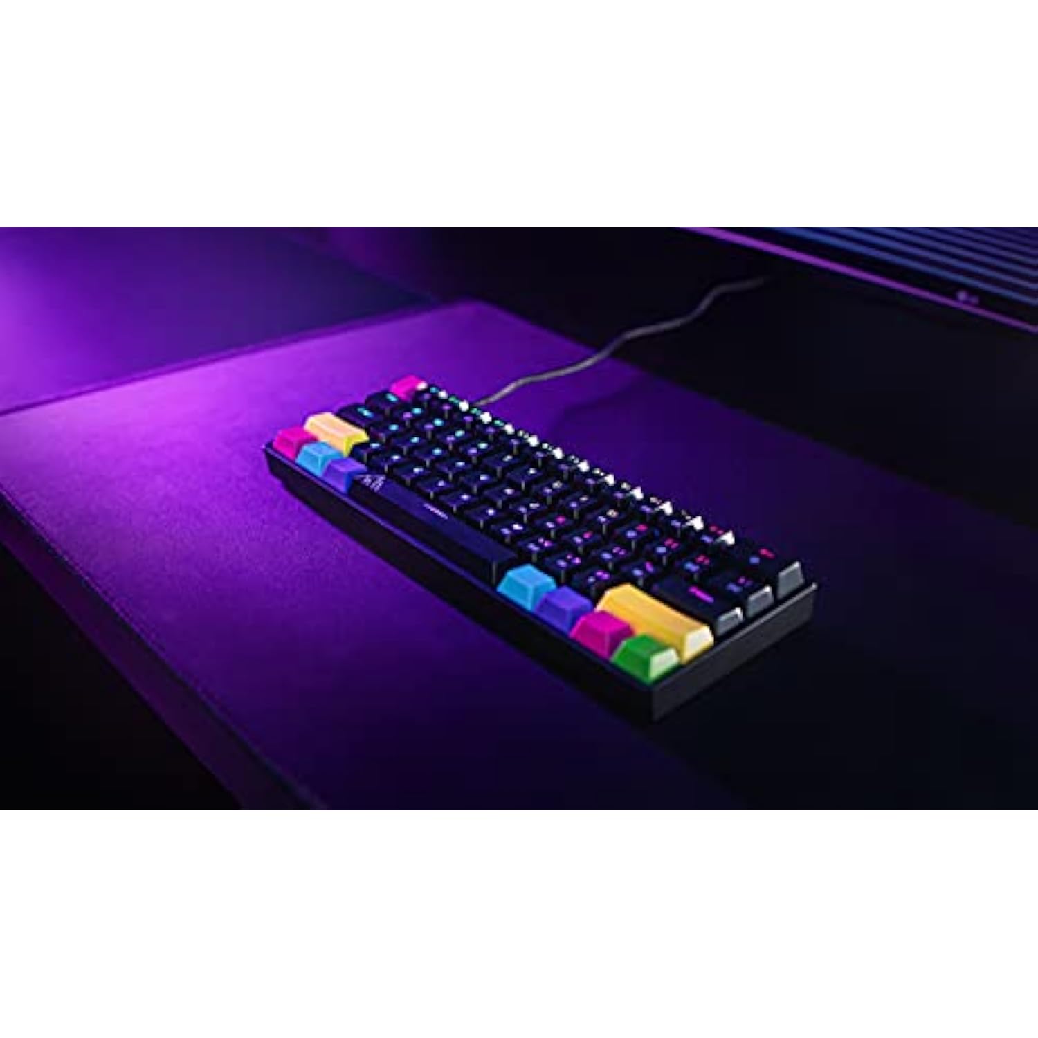 Gk61 - Hot-Swappable 60% Mechanical Keyboard With Extra Colorful Keycaps, Rgb