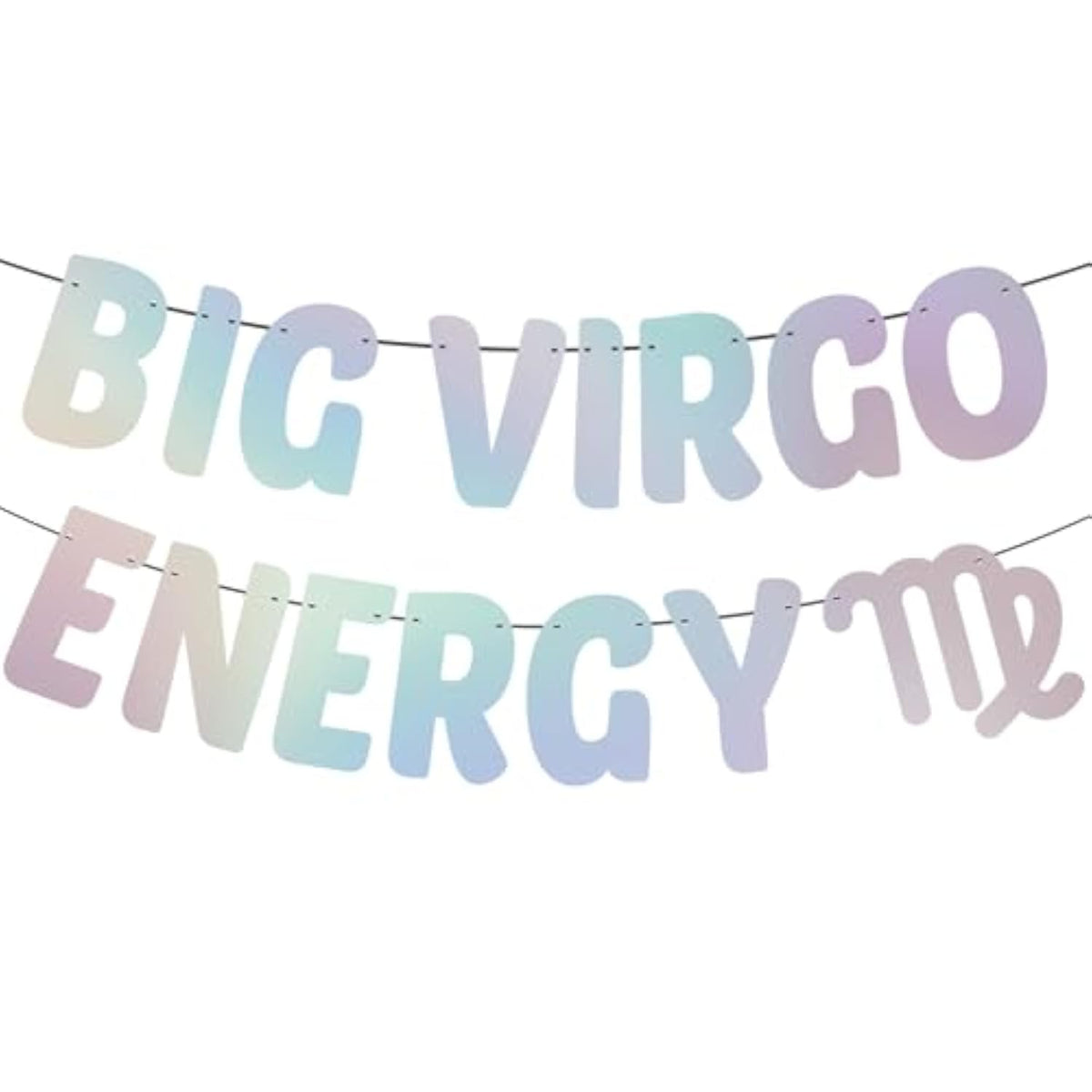 Big Virgo Energy Banner, Iridescent Foil Banner For Virgo Aug/Sept Birthday Party Decor,Virgo Season Decor, Astrology Party Supplies