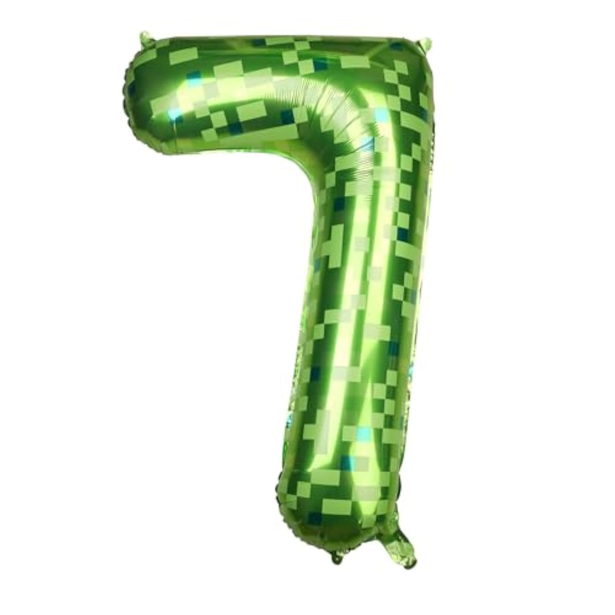 40 Inch Giant Green Pixel Number 0-9 Foil Balloons, Large Number Balloons Birthday Party Decoration Supplies (Number 7)