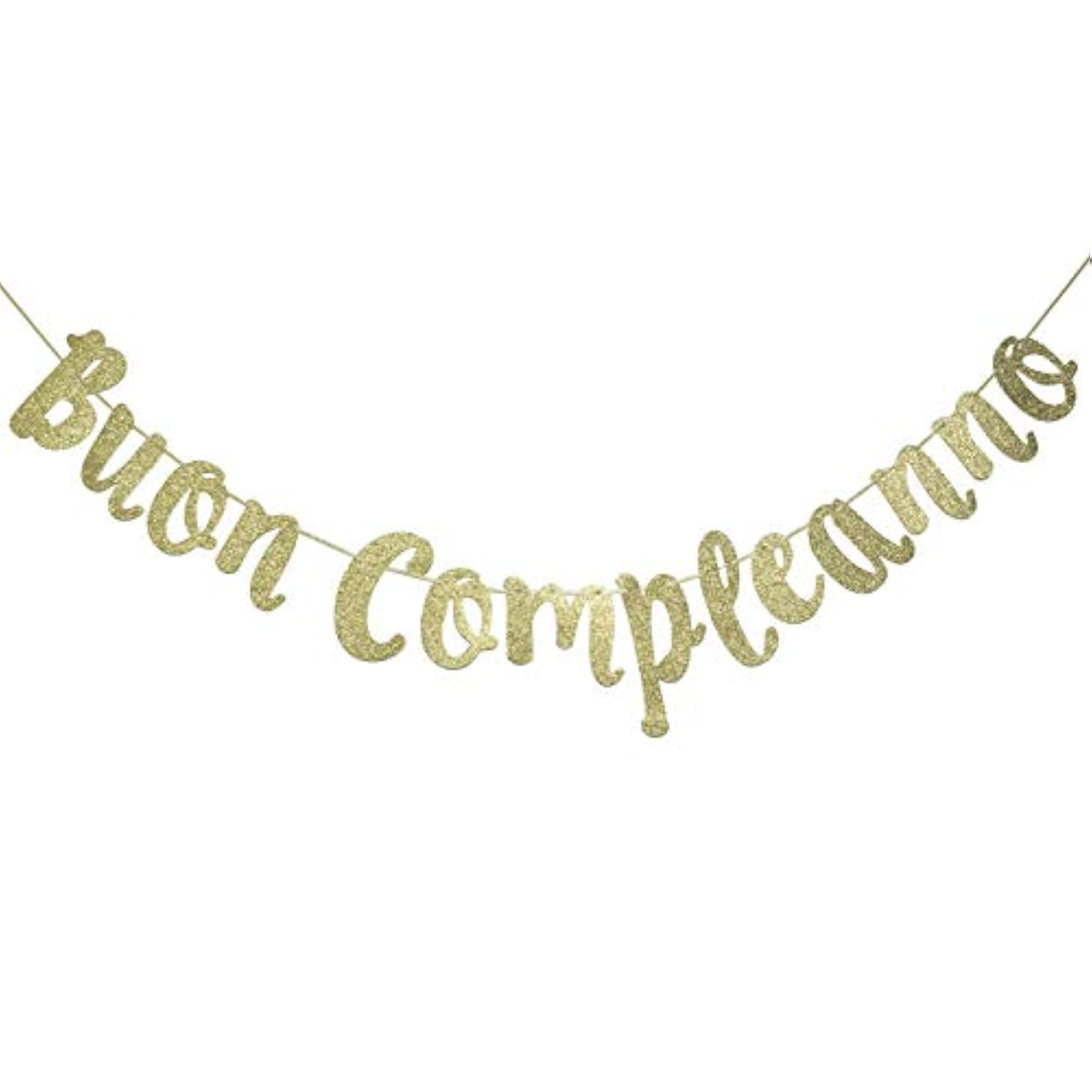 Buon Compleanno Banner, Italian Happy Birthday Sign Garland Party Decorations Anniversary Decor Photo Booth Props Gold