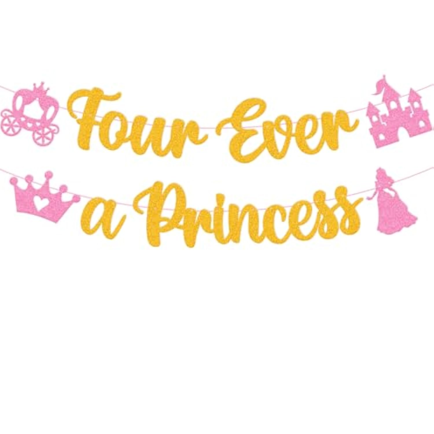 Four Ever a Princess Banner for 4th Birthday Party Décor