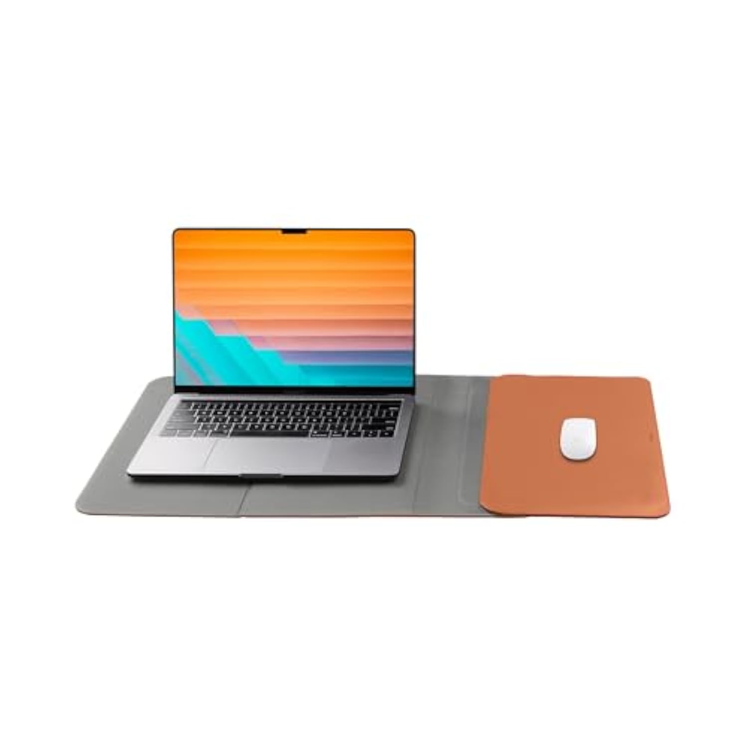 Hybrid Laptop Sleeve | Portable Desk Mat And Laptop Sleeve (Terracotta, 14")