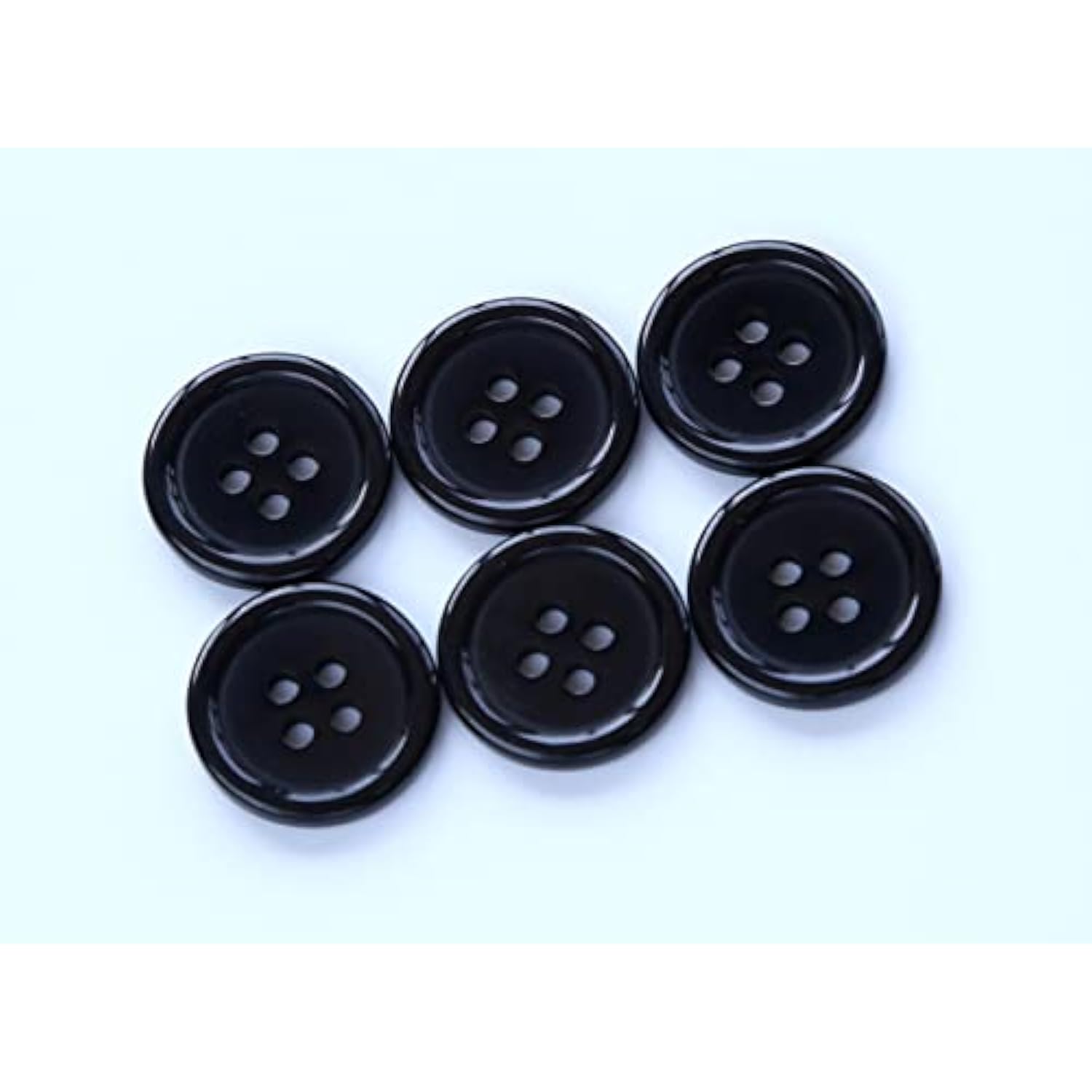 23/32 Inch (17.50Mm) Black Color Resin Buttons Sewing Flatback Buttons