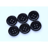 23/32 Inch (17.50Mm) Black Color Resin Buttons Sewing Flatback Buttons