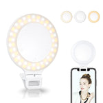 Selfie Ring Light, Clip On Ring Light Touch Control, Rechargeable 800Mah 60 Led Circle Light With 3 Light Modes For Iphone/Android Smart Phone Laptop Photography, Camera Video Recording, Vlog, Tiktok