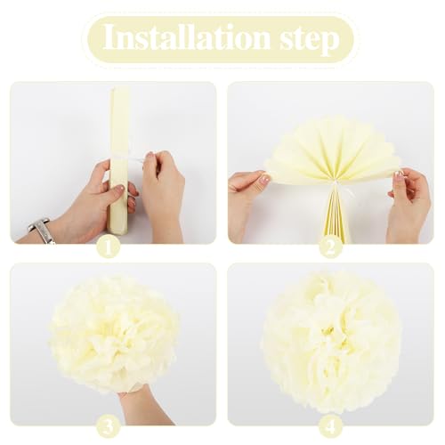 16PCS Fall Party Decorations Orange Tissue Paper Flowers Pompoms Decorations for Girl Groovy Birthday Baby Shower Wedding Autumn Thanksgiving Halloween Room Wall Hanging Décor