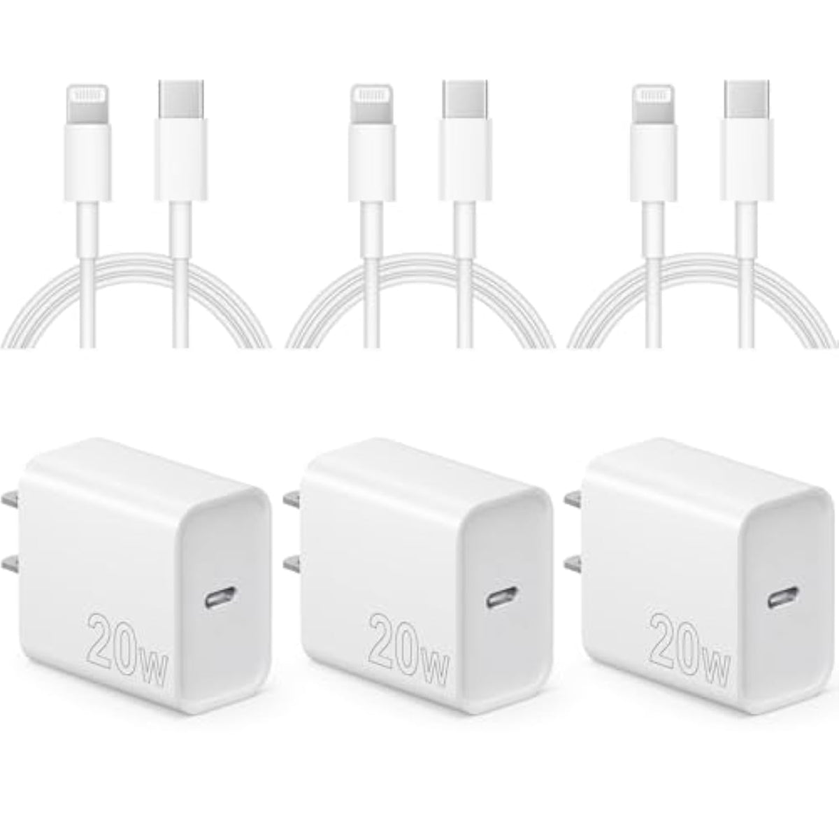 Iphone Fast Charger [Apple Mfi Certified] 3-Pack 6Ft Fast Charging Cable Compatible For Iphone 14/14 Pro Max/13 Pro/12 Pro Max/11 Pro Max/Xs Max Ipad