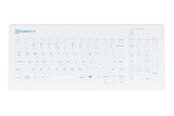Medical Keyboard Compact Usb-Cabled White For Hospital, Dentist, Cleanroom, Laboratory And Industrial. Easy To Clean Hygienic Flat And Flexible Silicone