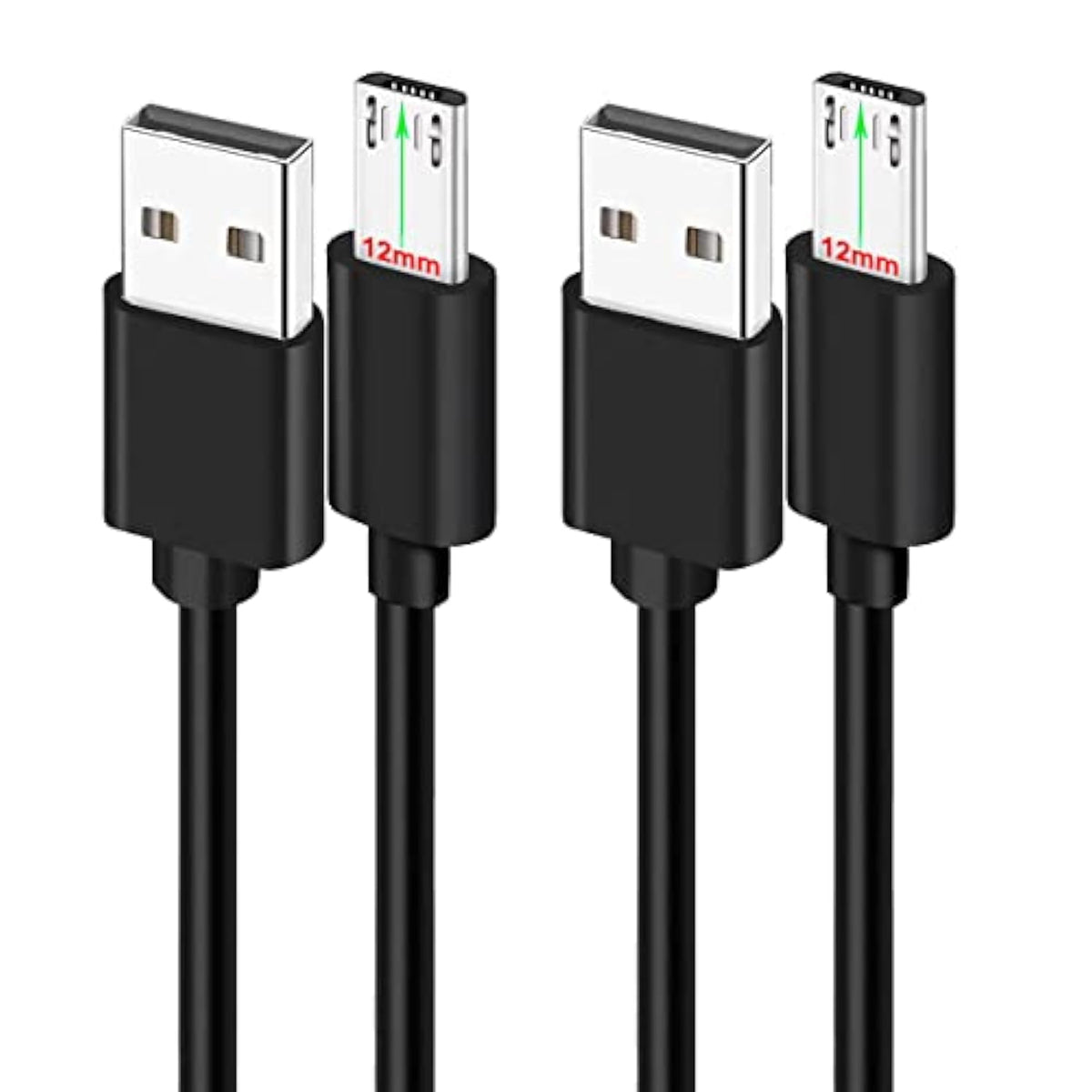 2Pcs 3Ft 12Mm Long Tip Micro Usb Cable Compatible With Blackview Bv4000 Bv4900 Bv5500 Pro/Plus Bv5800 Bv6000 Bv6000S /Oukitel Wp12 Wp8 Pro, Wp6/Doogee/Ulefone Armor X7 Pro X6 X5 Rugged Phones