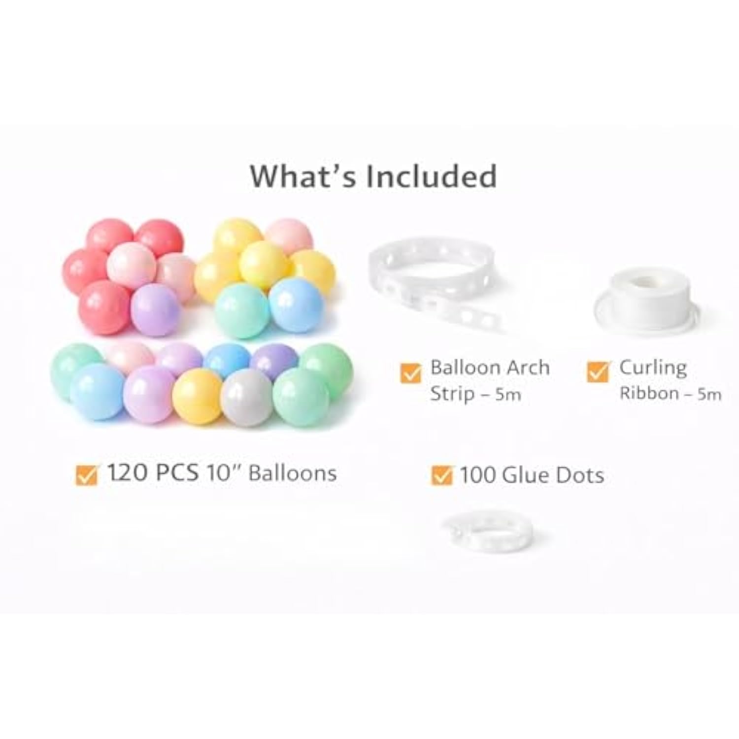 Pastel Macaron Latex Balloons 120 Pack – 10 Inch Balloon Arch & Garland Kit With Strip, Glue Dots & Ribbon – Birthday, Baby Shower, Wedding & Party Decorations