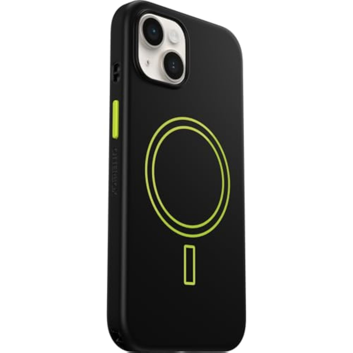 OtterBox iPhone 14 Colorful Grip Case - Electric Vibes (Black/Lime Green), Snaps to MagSafe, Ultra-Sleek, Raised Edges Protect Camera & Screen