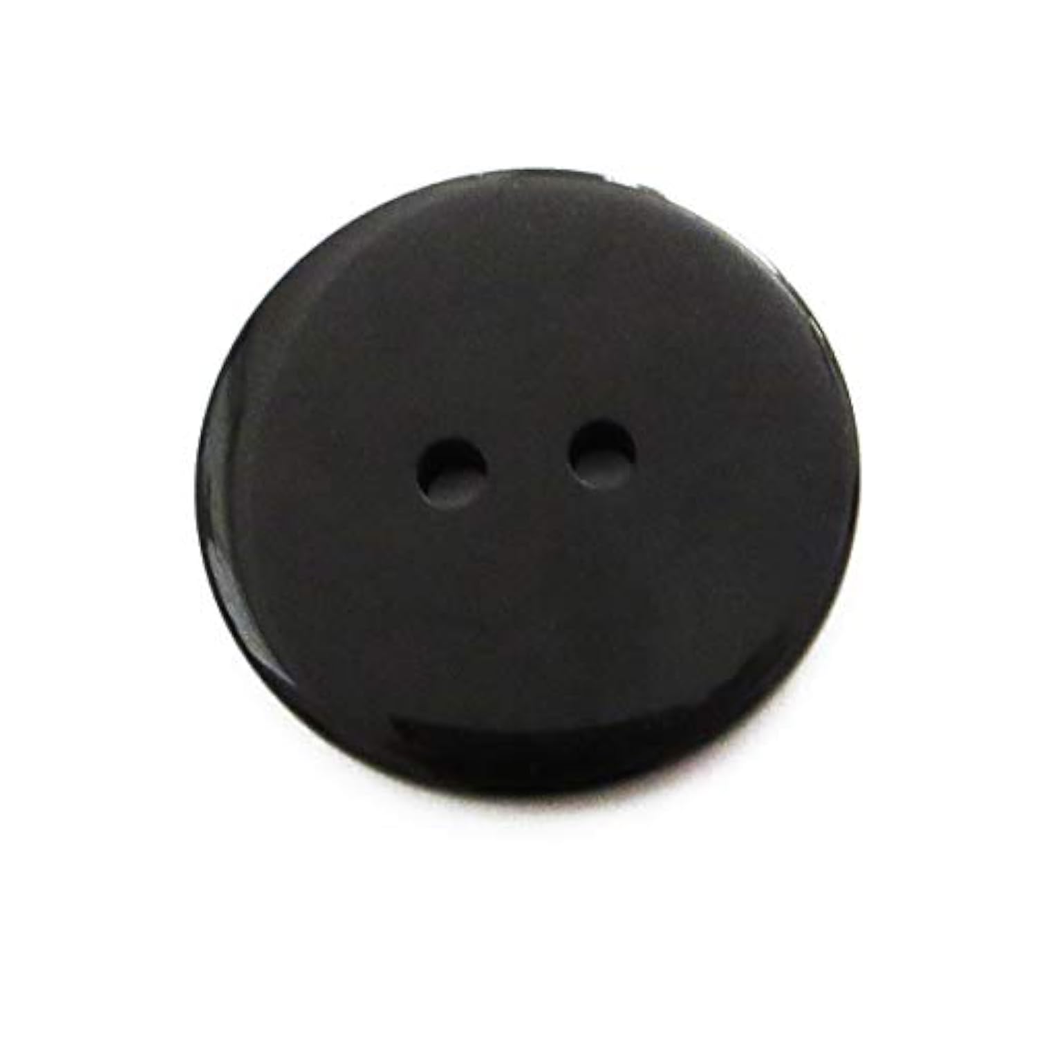 Buttons 2 Hole, 1 Inch, Resin, 10 Pieces, Black (Black)