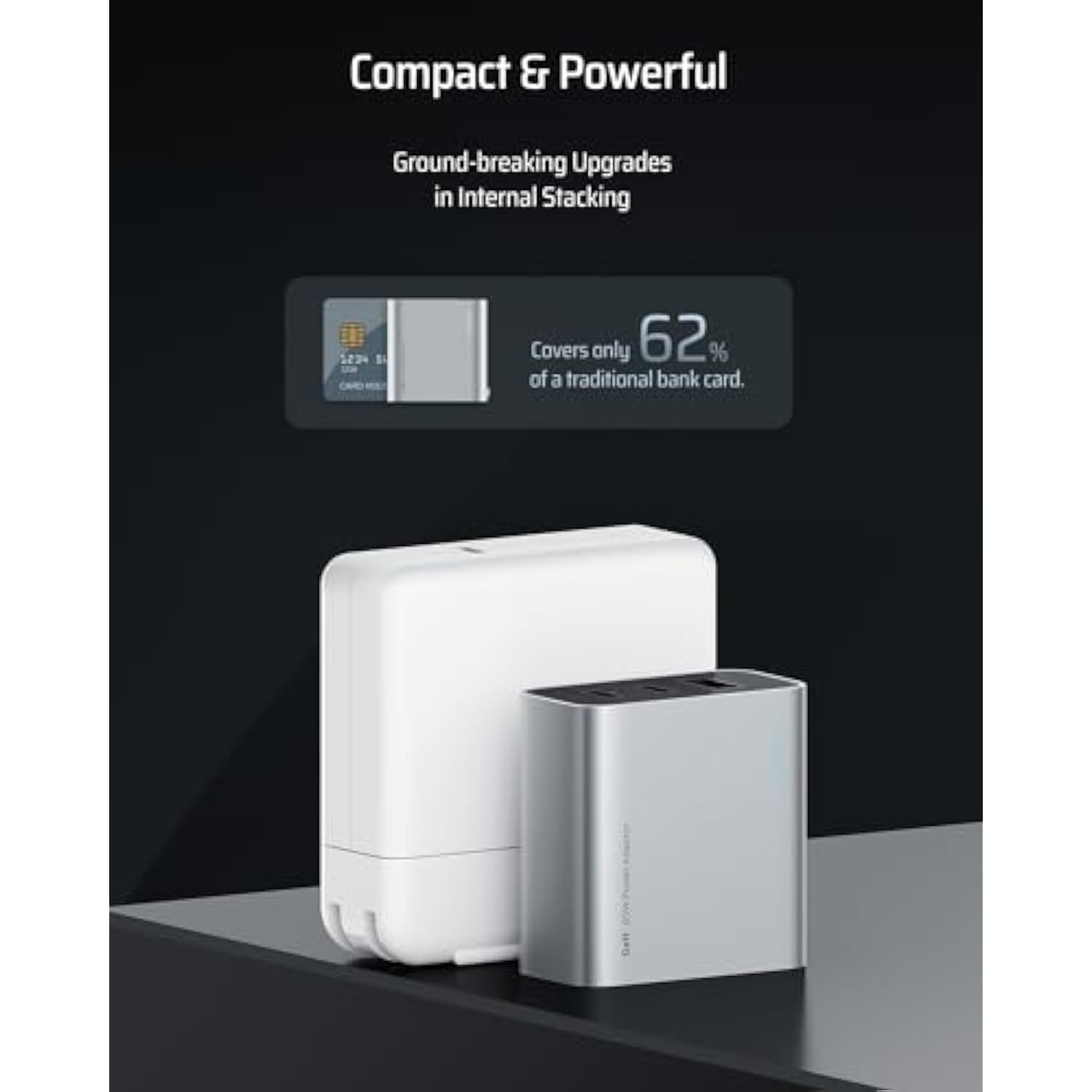 65W Usb C Charger, Gan Iii Pd Fast Charger, Pps 3-Port Compact Foldable Adapter Compatible With Macbook Pro/Air, Dell Xps 13, Iphone 16/15Pro, Switch, Steam Deck, Galaxy S24 (Silvery, 3-Port)