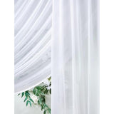 White Wedding Arch Draping Fabric 3 Panels 27.5" x 18.3FT Sheer Backdrop Curtains
