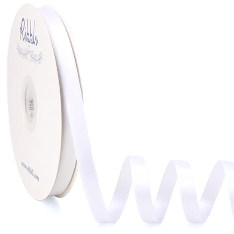 White Satin Ribbon Double Faced Satin 1/2 Inch X Continuous 100 Yards-White Ribbon For Gift Wrapping Crafts Wedding Decoration Bows Bouquet Floral Arrangement