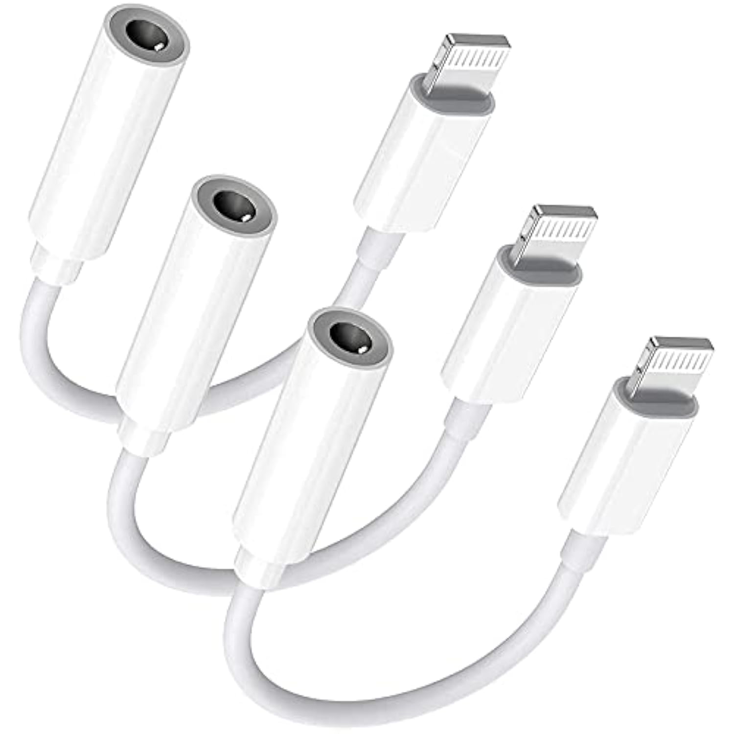 Lightning To 3.5 Mm Headphone Jack Adapter, [Apple Mfi Certified] 3 Pack Iphone 3.5Mm Headphones/Earphones Aux Audio Dongle Adapter Compatible For 14 13 12 11 Xs Xr X 8 7, Support All Ios
