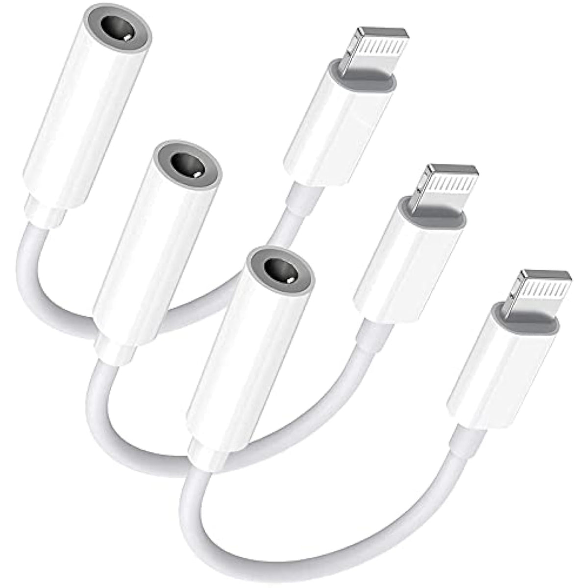 Lightning To 3.5 Mm Headphone Jack Adapter, [Apple Mfi Certified] 3 Pack Iphone 3.5Mm Headphones/Earphones Aux Audio Dongle Adapter Compatible For 14 13 12 11 Xs Xr X 8 7, Support All Ios