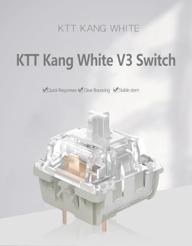 Ktt Kang White Switch V3 Linear 43G 53G Mx Switch For Mechanical Keyboard 80M Factory Lubed Kangbai Switch Nylon Pom 3Pin (Ktt Kang White X35)