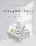 Ktt Kang White Switch V3 Linear 43G 53G Mx Switch For Mechanical Keyboard 80M Factory Lubed Kangbai Switch Nylon Pom 3Pin (Ktt Kang White X35)