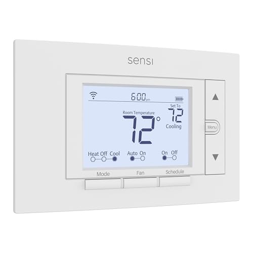 Sensi Smart Thermostat, 100 Years Of Expertise, Wi-Fi, Data Privacy, Programmable, Easy Diy Install, Works With Alexa, Energy Star Certified, Mobile App, St55
