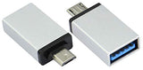 2-Pack OTG Micro to USB Adapter, Aluminum Alloy, Silver