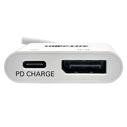 USB-C to DisplayPort Adapter Cable, USB C to DP Converter Cable with Equalizer, 8K UHD, HDR, PD Charging 60W, 6in, White (U444-06N-DP8WC)