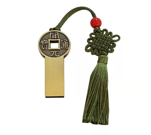 Auspicious Metal Usb Flash Drive With Chinese Style Bronze Retro Brass Coin Shaped Usb Drive Music Storage Pendrive (Bronze Ruyi 64Gb)