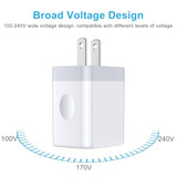 Fast Phone Charger For Iphone 17, 17 Pro, 17 Pro Max, 17 Air, 16E, 16, 16 Plus, 16 Pro Max, 16 Pro, 15 Series, Samsung Galaxy S25 S24 S23 Fe Edge Ultra 5G, Wall Power Adapter With Usb C To C Cable