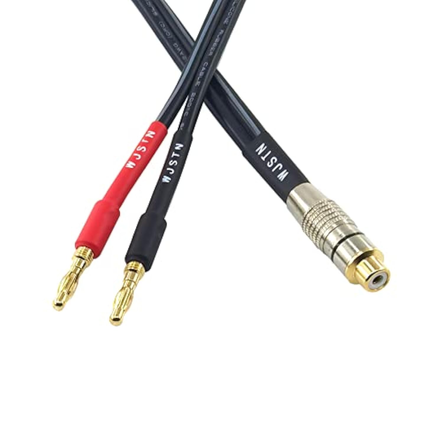 Rca Female To 2 Pair Banana (4Mm Banana) Plugs Adapter, 12Awg Speaker Audio Ca