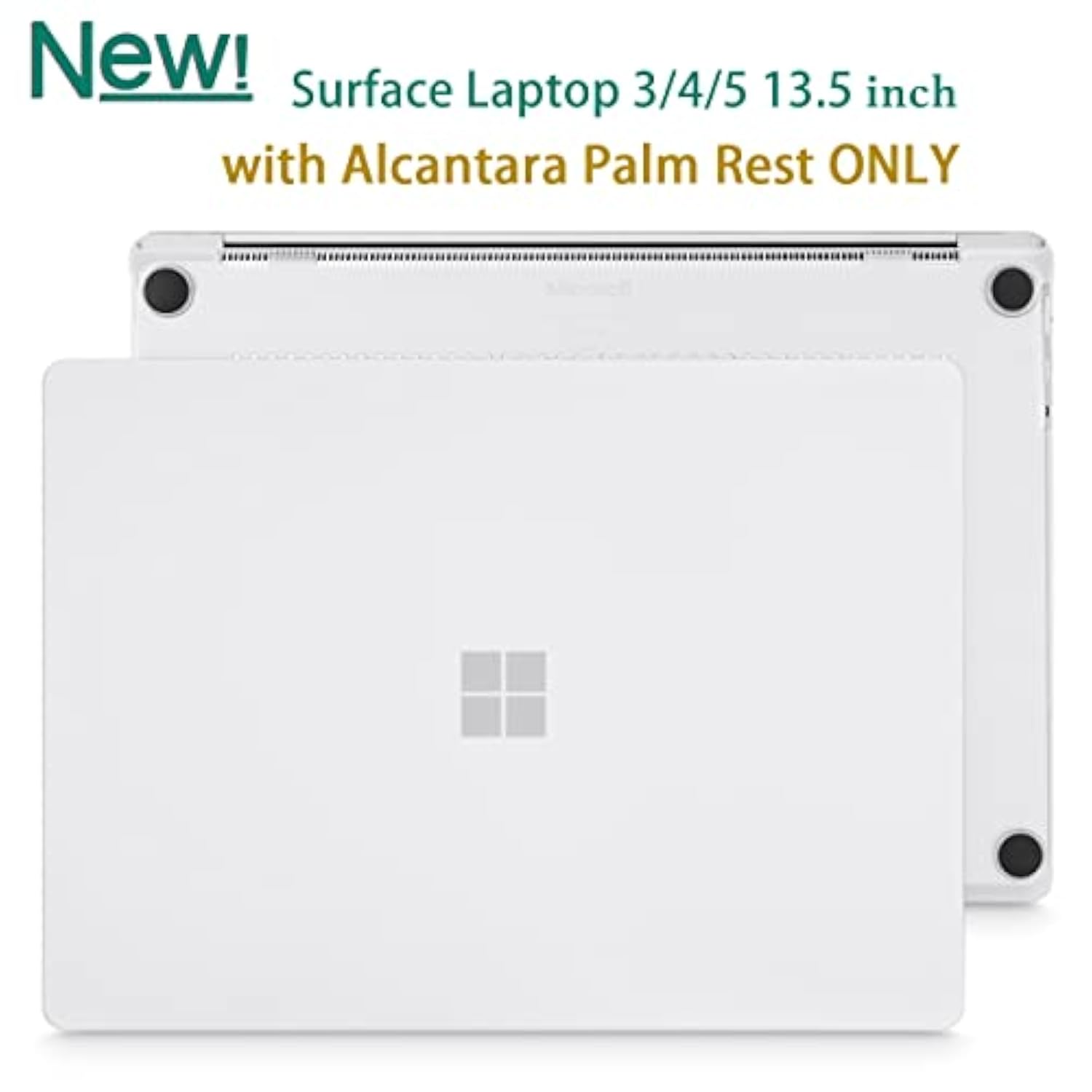 Case For 13.5" Microsoft Surface Laptop 5/4/3 With Alcantara Palm Rest Only 2022 2021 2019 Release Models: 1950/1958/1867, Plastic Hard Shell Case With Keyboard Cover,Matte White