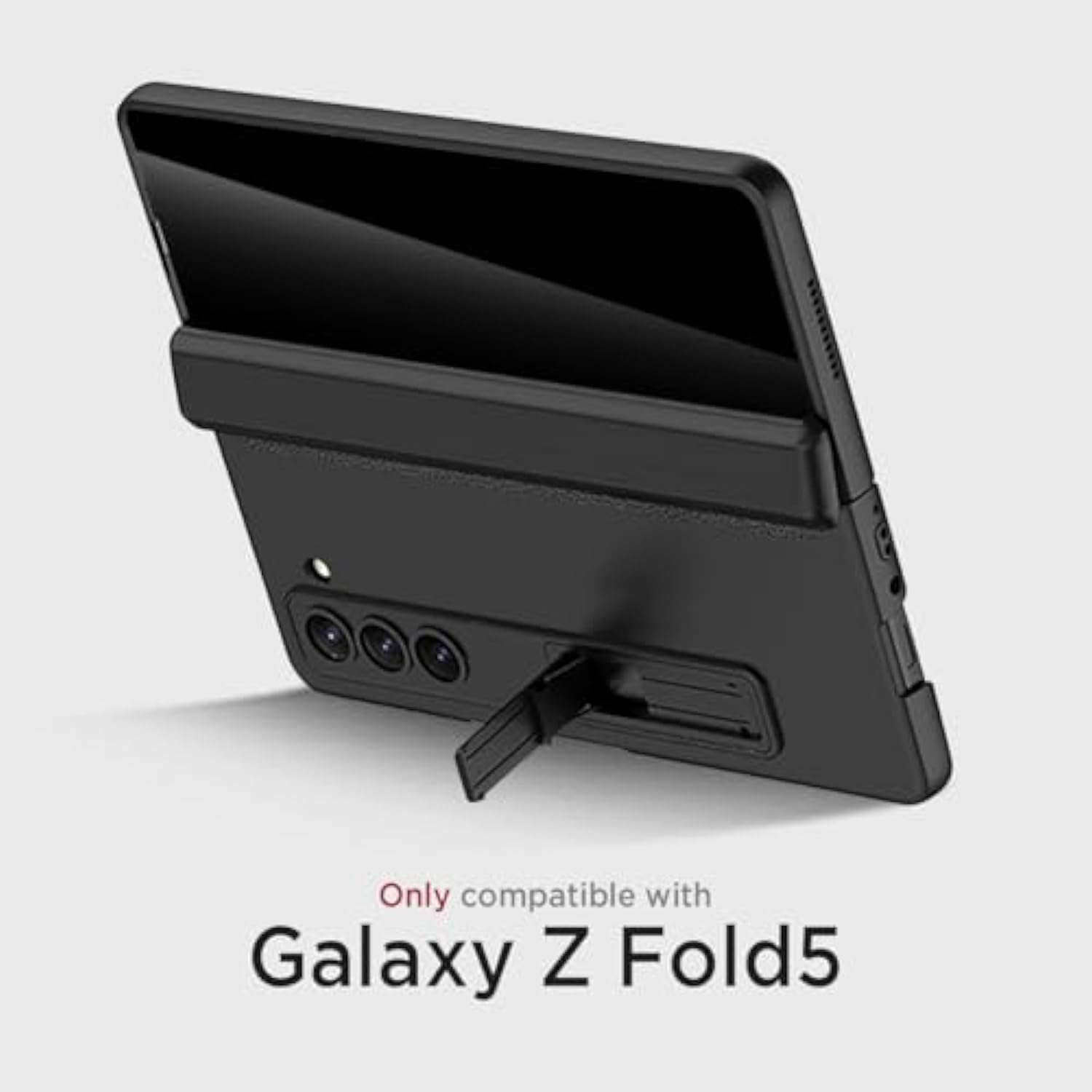 Miimall for Samsung Galaxy Z Fold 5 Case with Privacy Screen Protector, Built-in Convenient Adjustable Kickstand & Magnetic Hinge Protection All-Inclusive Protective Case for Galaxy Z Fold 5 5G Black