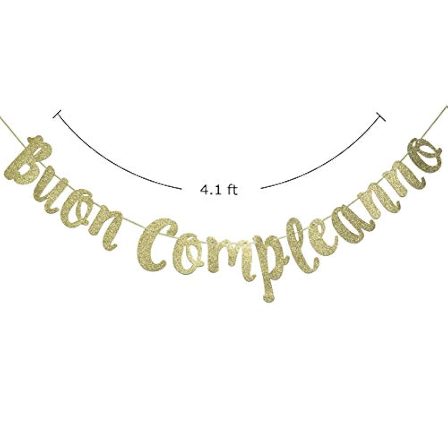 Buon Compleanno Banner, Italian Happy Birthday Sign Garland Party Decorations Anniversary Decor Photo Booth Props Gold