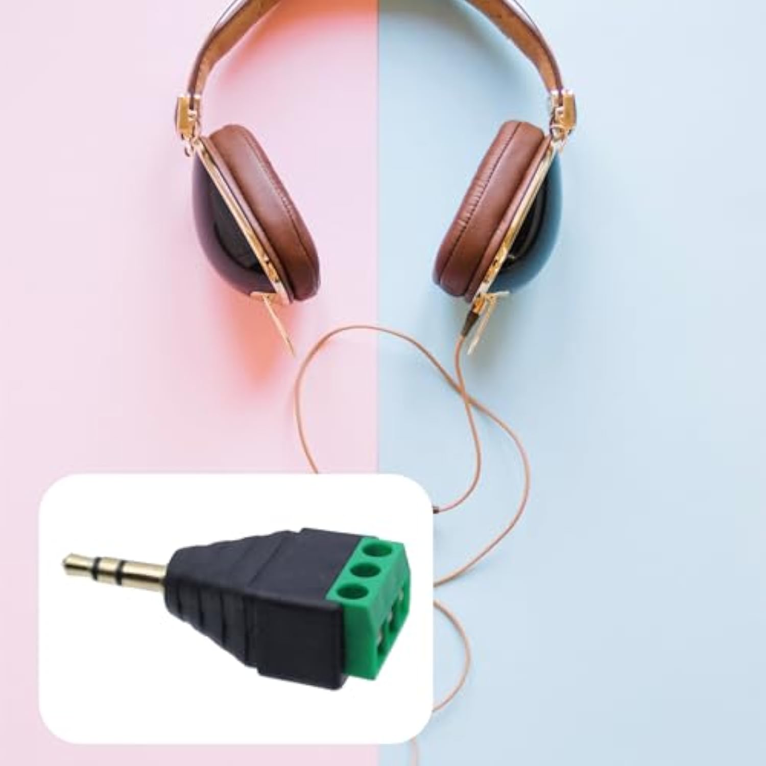 6Pcs 3.5Mm Stereo Male To Av 3-Screw Terminal Block Headphone Balum Connector