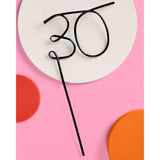 30Th Birthday Party Xl Black 30 Straw | Bday Decorations, Thirty, Millennial Birthday Girl Gift, Bday Drinkware Supplies, Funny Gag Gift, 30 Flirty And Thriving