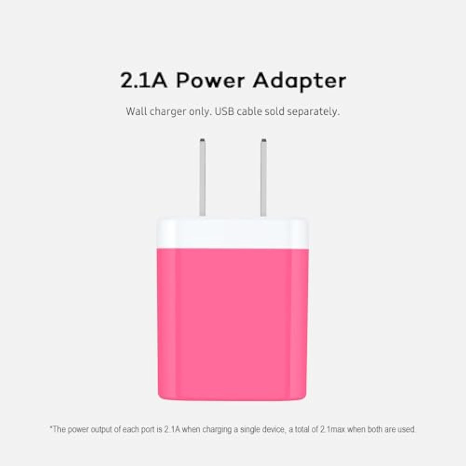 2 Pack Dual Usb Wall Chargers, 2.1A, Compatible With Iphone, Samsung, Lg, Moto, Kindle, Fast Charging, Ul Certified