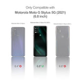 Marble Moto G Stylus 5G Case with Built-in Screen Protector and Glitter