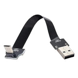 xiwai 0.2M Up Angled USB 2.0 Type-A Male to Micro USB 5Pin Male Data Flat Slim