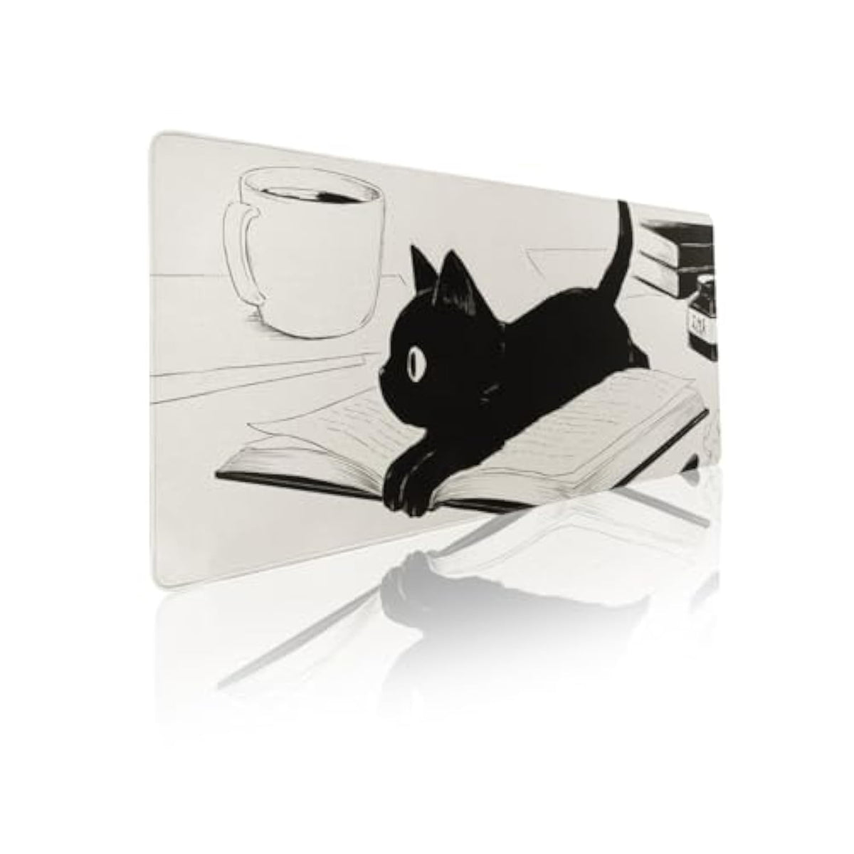 Keynovo Gaming Mouse Pad, Large Mouse Pad, Non-Slip 4Mm Laptop Gaming Desk Pad,Waterproof Desk Pad, Office And Home (Book Cat, 35.4"X15.7")