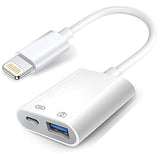 Apple Lightning To Usb Camera Adapter With Charging Port, Usb 3.0 Otg Cable For Iphone/Ipad To Connect Card Reader, Usb Flash Drive, U Disk, Keyboard, Mouse, Hubs, Midi, Plug & Play