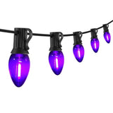 25Ft C7 Purple Halloween Lights Outdoor Indoor, Led String Lights With 25 Shatterproof Bulbs For Patio, Yard, Fence, Chr