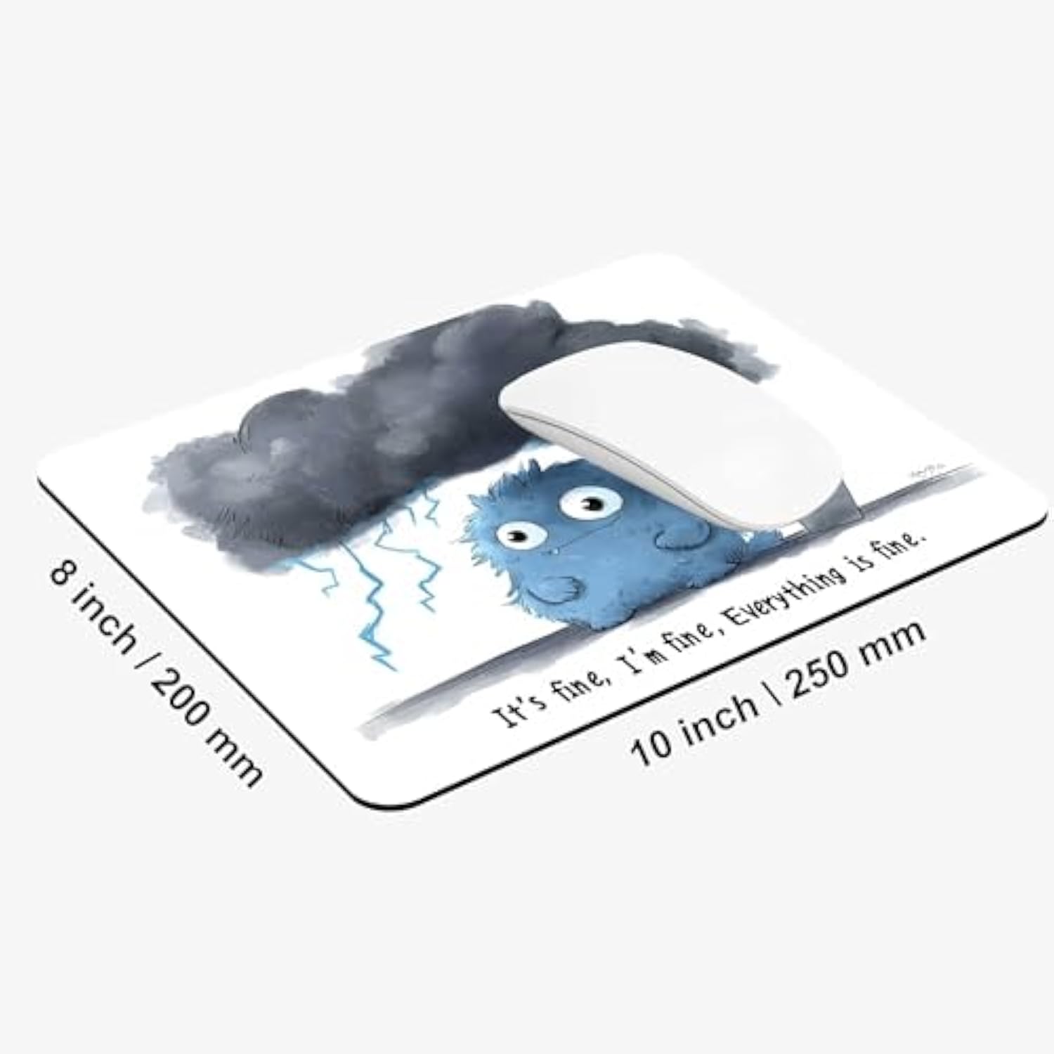 It'S Fine I'M Fine Cute Design Mouse Pads For Desk,Square Mouse Mat, Waterproof Non Slip Rubber Base Mouse Pad For Office Laptop Computers, Premium Mousepad Washable Cloth, 10X8.2X0.12 Inch