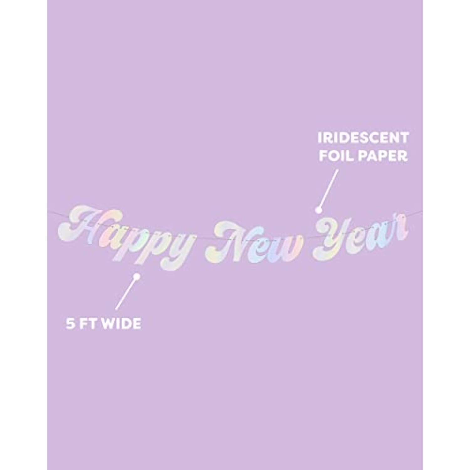 New Years Eve Party Banner Iridescent NYE 2023 Decorations
